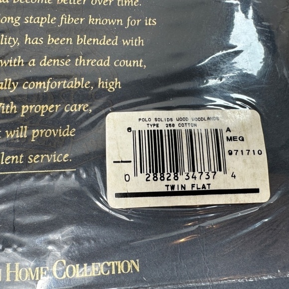 NEW Ralph Lauren Polo Green Twin Flat Sheet 250 Thread 100% Cotton - Picture 9 of 10